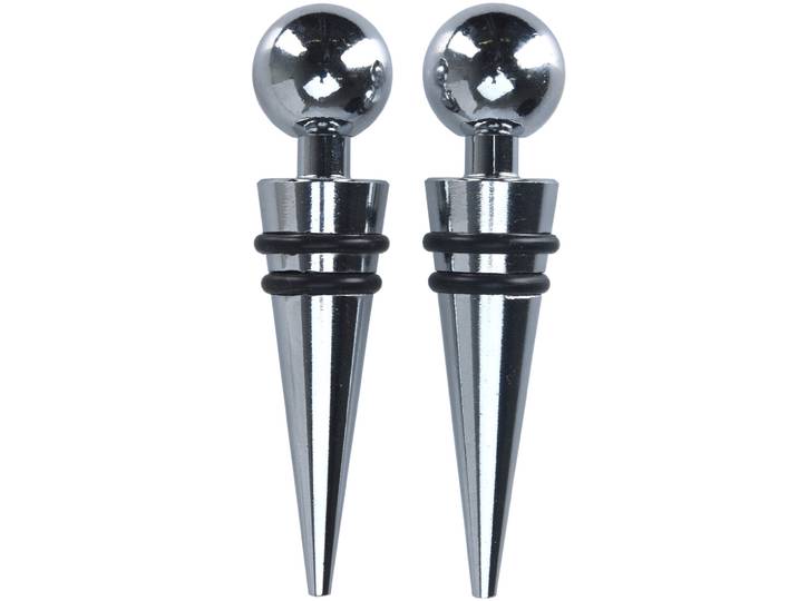 Flaschenverschluss 2er-Set, verchromtes Metall
