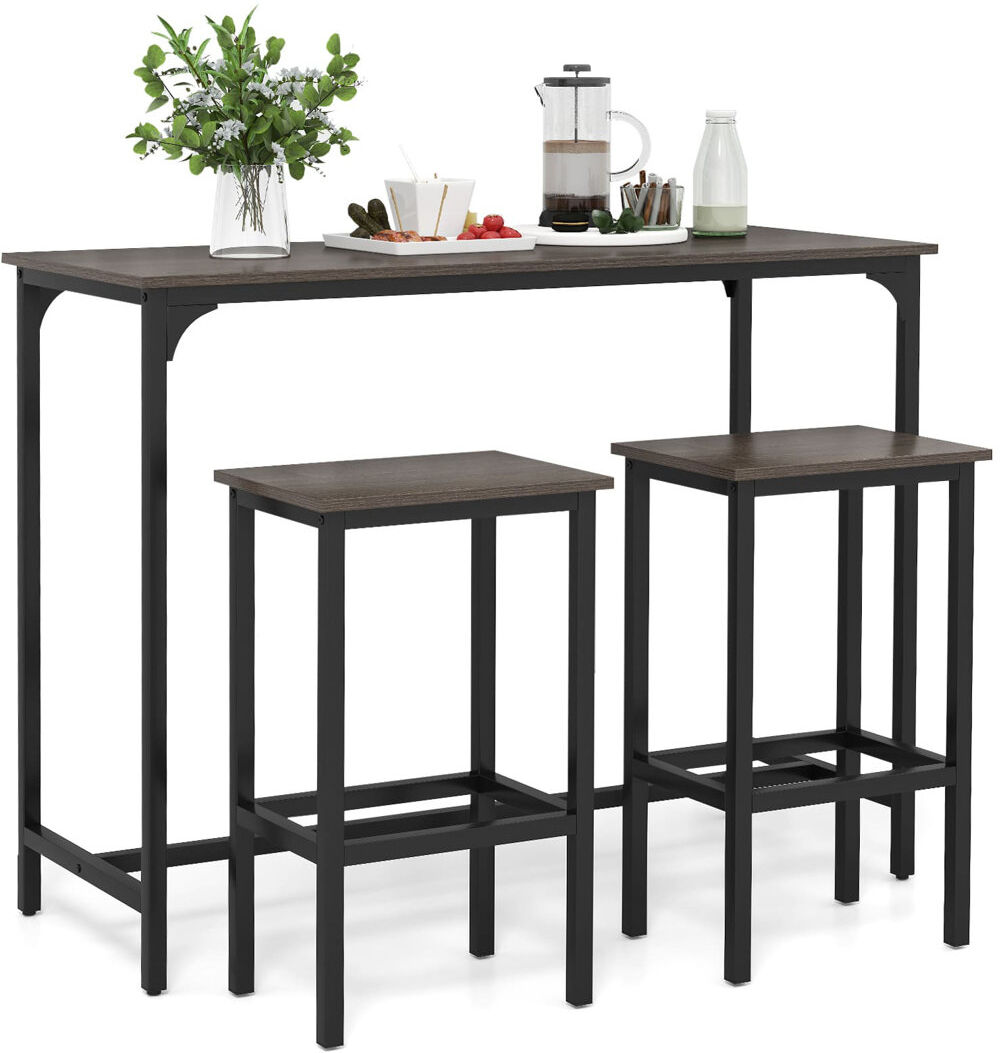 George Oliver 2 -Person Dining Set Grey 2