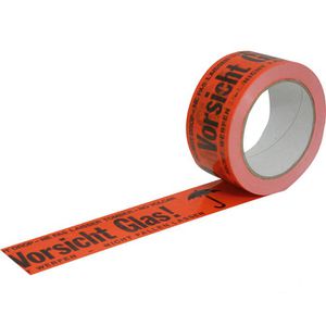 Supra Packband PP, Vorsicht Glas, 50mm x 66m, leise abrollbar
