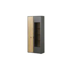 uno Vitrine  Butera , grau , Maße (cm): B: 89 H: 206 T: 38.0
