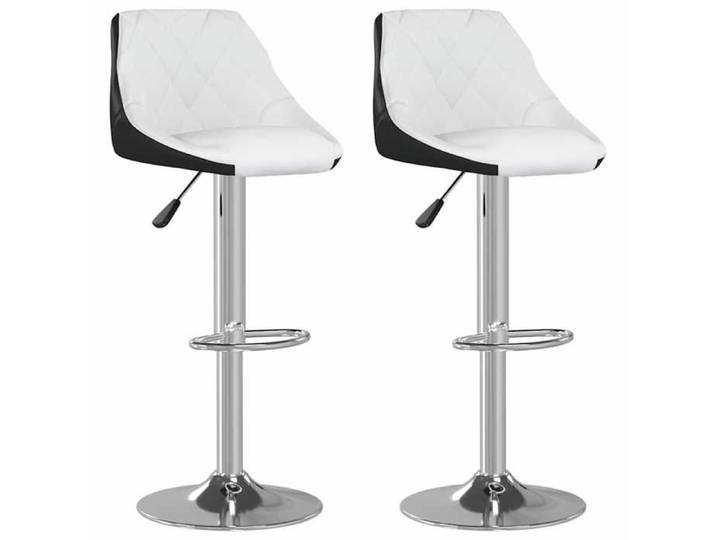 Tabourets îlot cuisine - - CHIC - Tabourets de bar lot de 2 - blanc et noir similicuir 13 kg[605725]