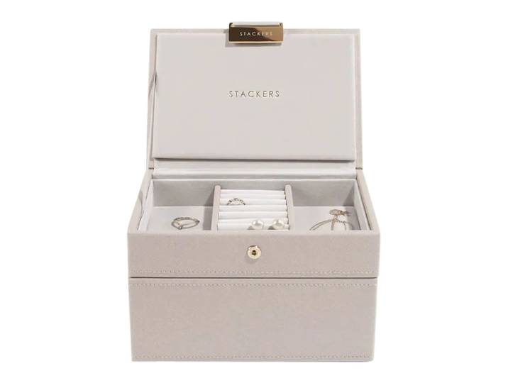 Schmuckbox Sofia, Stackers, taupe, Kunstleder