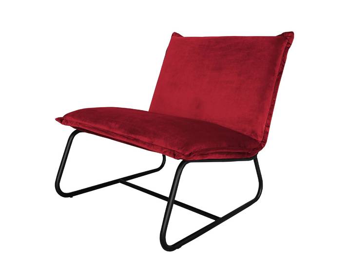 Sessel Mazac Rot/Rot Samt Ravi 93 x 89 x 74cm