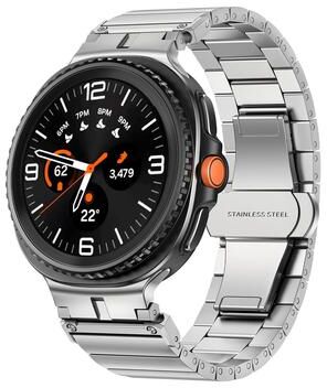 Everyday Crate Samsung Galaxy Watch 8 Classic Stainless Steel Watch Band Bamboo Joint Metal Strap silver