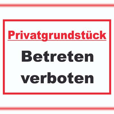 HB-Druck Privatgrundstück Betreten verboten Schild A1 Rückseite selbstklebend
