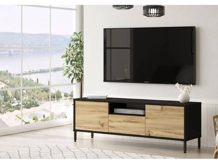 Designer TV Lowboard Cortino - Holz - Luxusbetten24