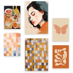 POSTER Set Mit 6 Charmante Frau A3 & A4 Rahmenlos