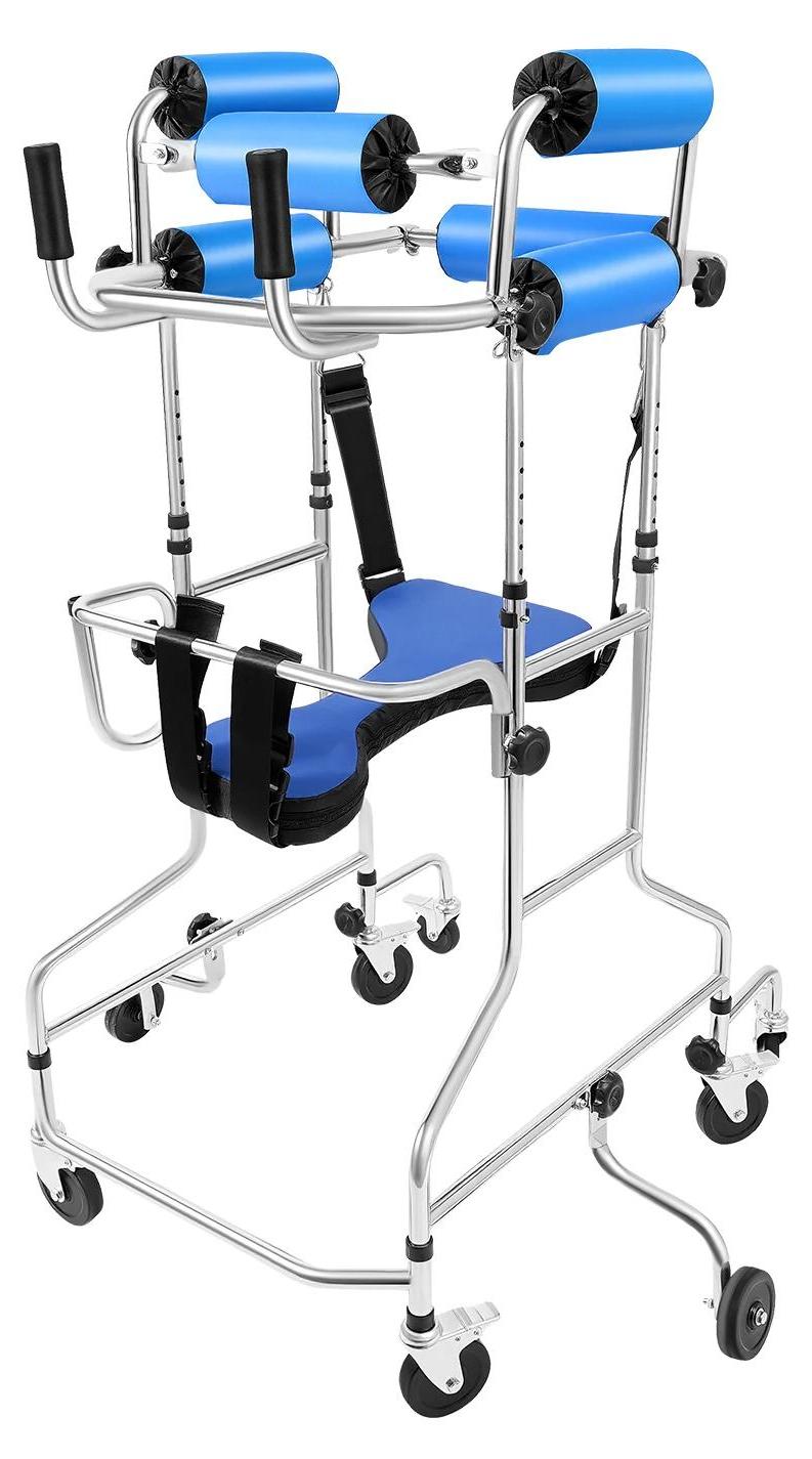 Rollator mit Unterarmauflagen - Aufrechter Gehwagen - 8 Räder - Für Senioren und Rehabilitation - Höhen- und Breitenverstellbar - Blau
