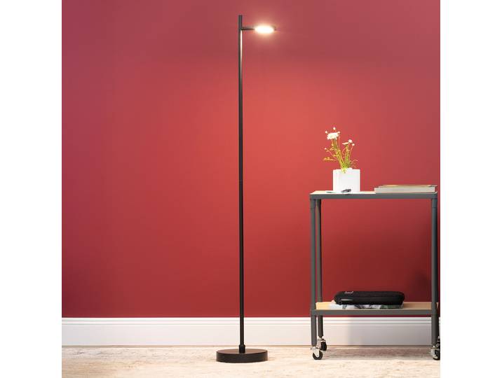 Lampadaire LED Ø 20cm Noir Aluminium verni Verre acrylique LED Module LED