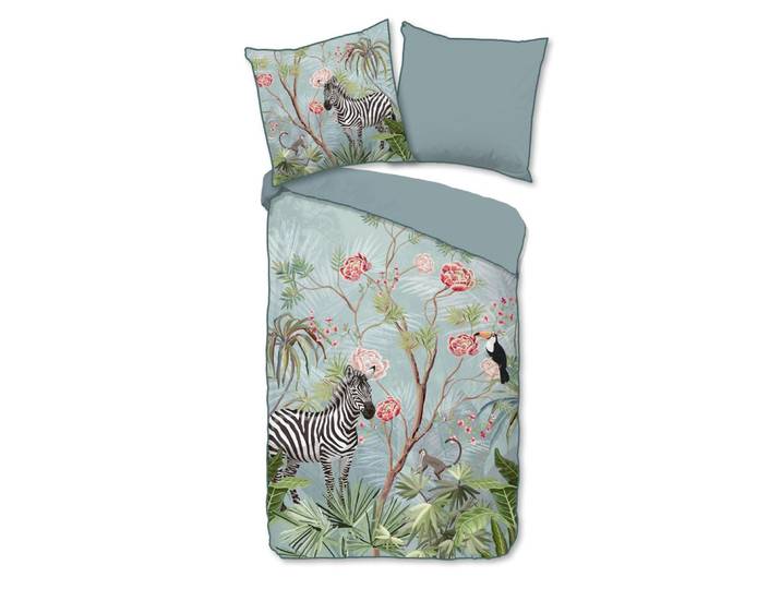 Descanso Dekbedovertrek Yasmin - Blauw - (135x200 cm) - 100% organisch katoen
