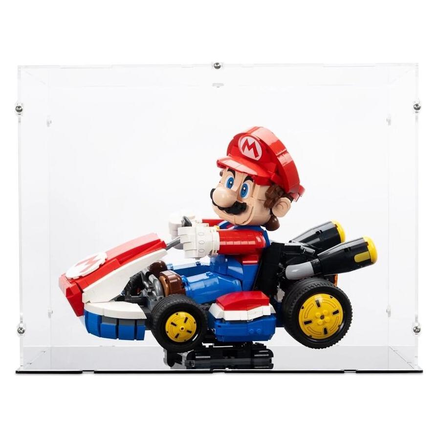 iDisplayit Acryl-Display für LEGO 72037 Mario Kart - Mario & Standard-Kart (Mit schwarzem Boden) (EC392630NS-BLK)