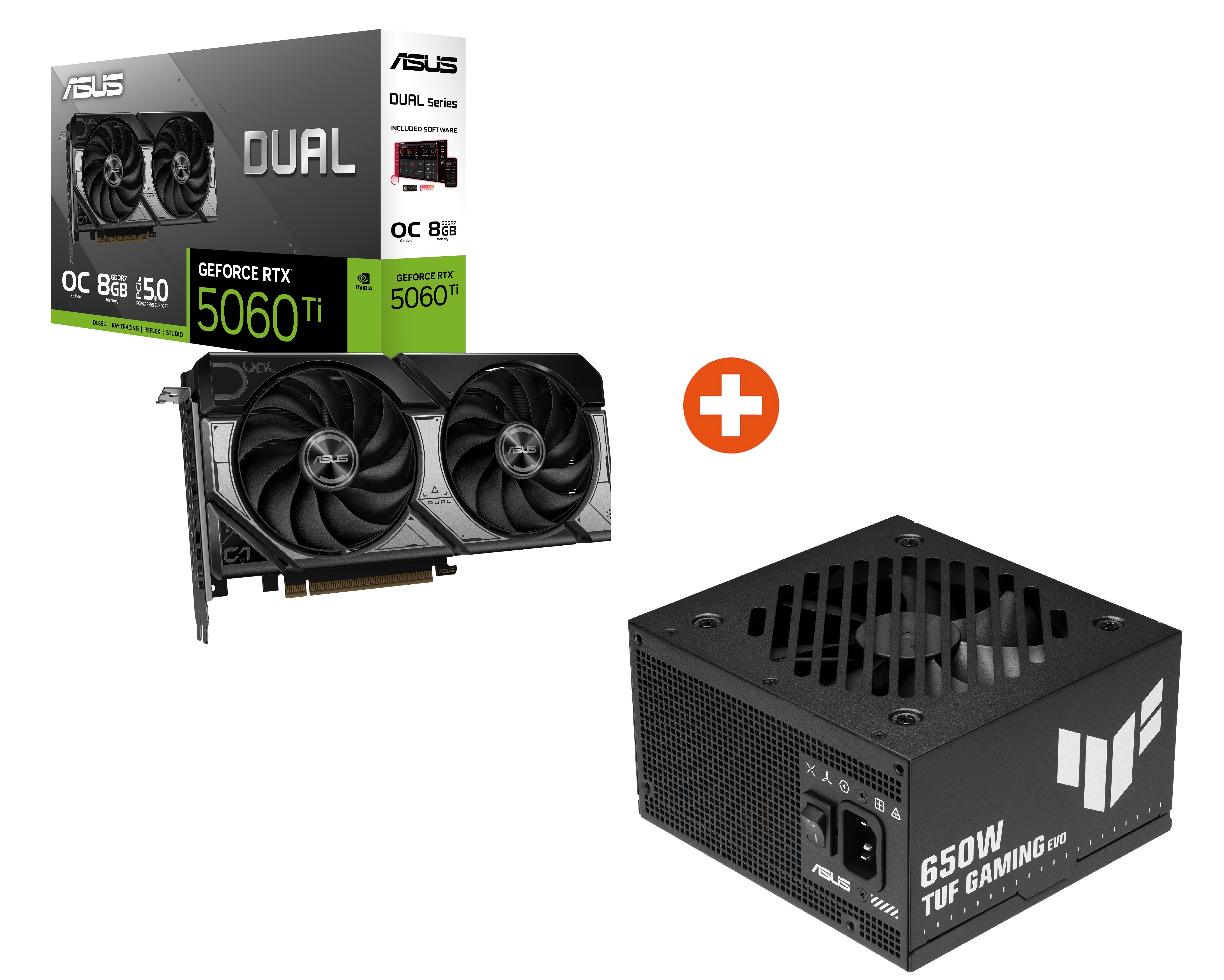 ASUS LEVEL UP #8 Bundle (DUAL-RTX5060TI + TUF-GAMING-650B-EVO)