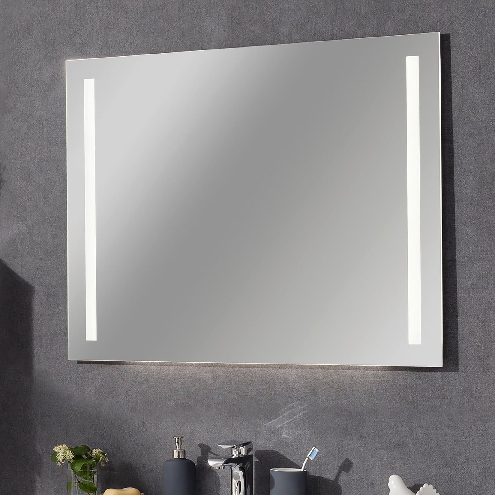 home24 Spiegelkast Linear zilver, Breedte: 100 cm