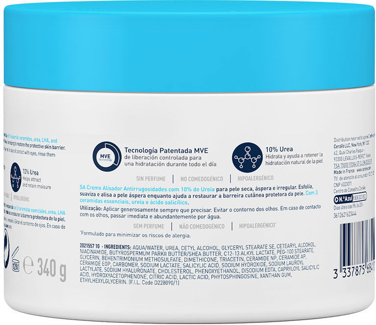 Cerave Sa Smoothing Cream for dry, rough, bumpy skin 340 gr