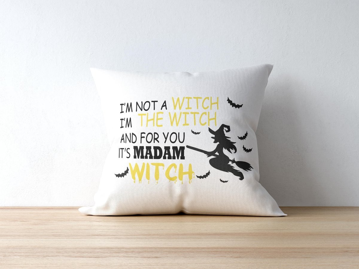 Heks Sierkussen I'm The Witch Halloween Decoratie voor op de Bank
