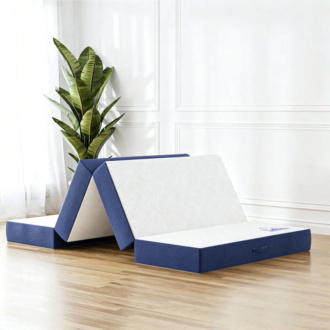 Rattrix 10cm & 15cm Folding Mattress, 4 Fold Design Foam Mattress Small Double/10 cm