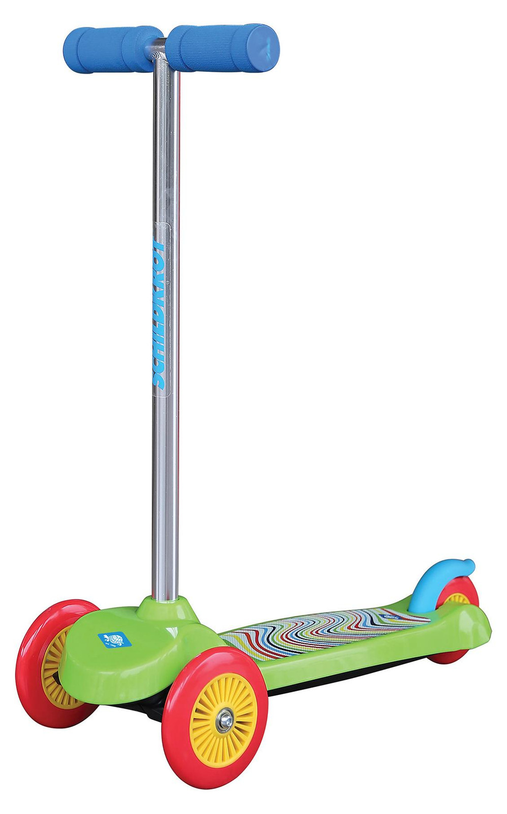 Schildkröt Little1 Kinderscooter met robuust kunststof dek en afneembare stuurstang, groen