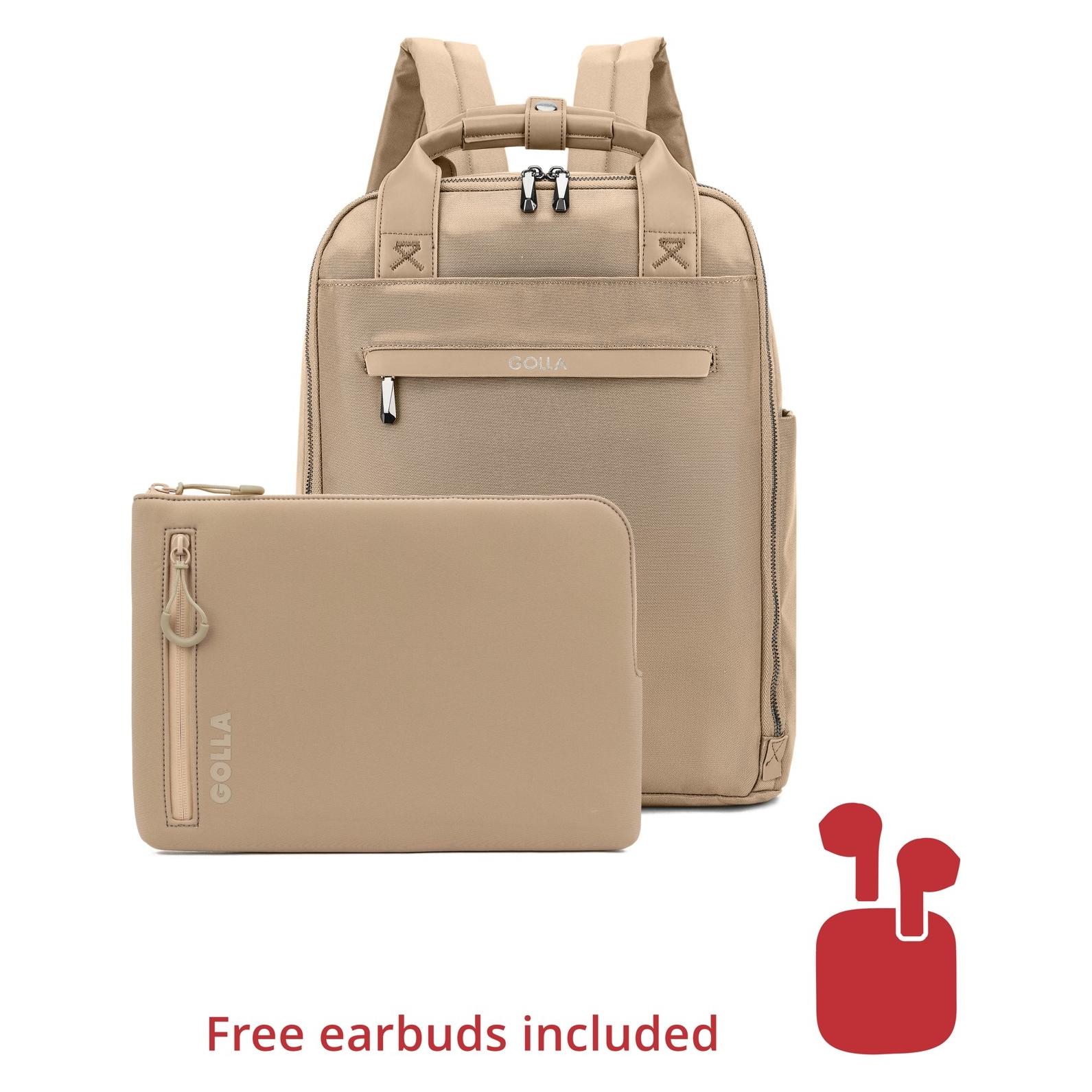 Golla Set aus Rucksack und Laptop-Sleeve 13 Zoll, Coffee (76468)