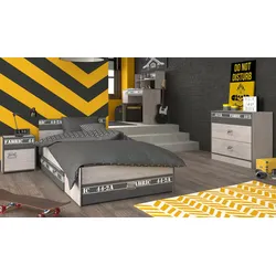 KINDERZIMMER Set 4-tlg mit Schreibtisch Bett 90 x 200 Kommode