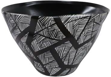 Sagebrook Home Ceramic Handcrafted Graphic Design Decorative Bowl Abstract Pattern