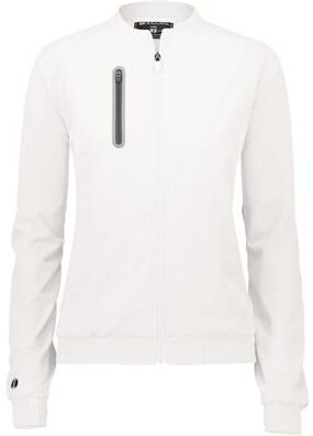 Holloway 229743 Women's Weld Jacket in White size Large   Polyester/Spandex Blend
