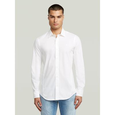 Langarmshirt G-STAR "Uniform Slim Hemd", Herren, Gr. XXL, weiß, Obermaterial: 69% Baumwolle, 31% Polyester, Shirts Langarmshirt