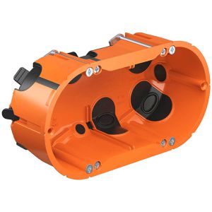 Kaiser-Elektro Hohlwanddose 9252-22, 142 x 71 mm, 2-fach, M25 Rohrstutzen, luftdicht, Einbautiefe 48 mm