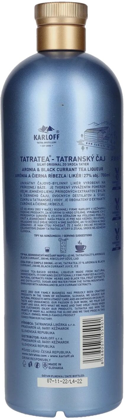 Tatratea Likör TATRATEA Aronia & Black Currant Tea Liqueur 27% Vol. 0,7l