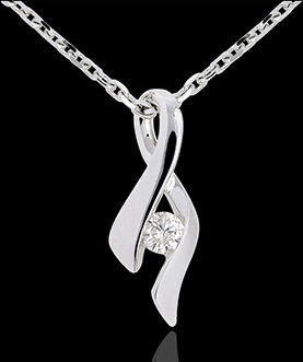 Edenly AnhÃ¤nger Kostbarer Kokon - Unendlichkeit - WeiÃŸgold - Diamant 0. 125 K