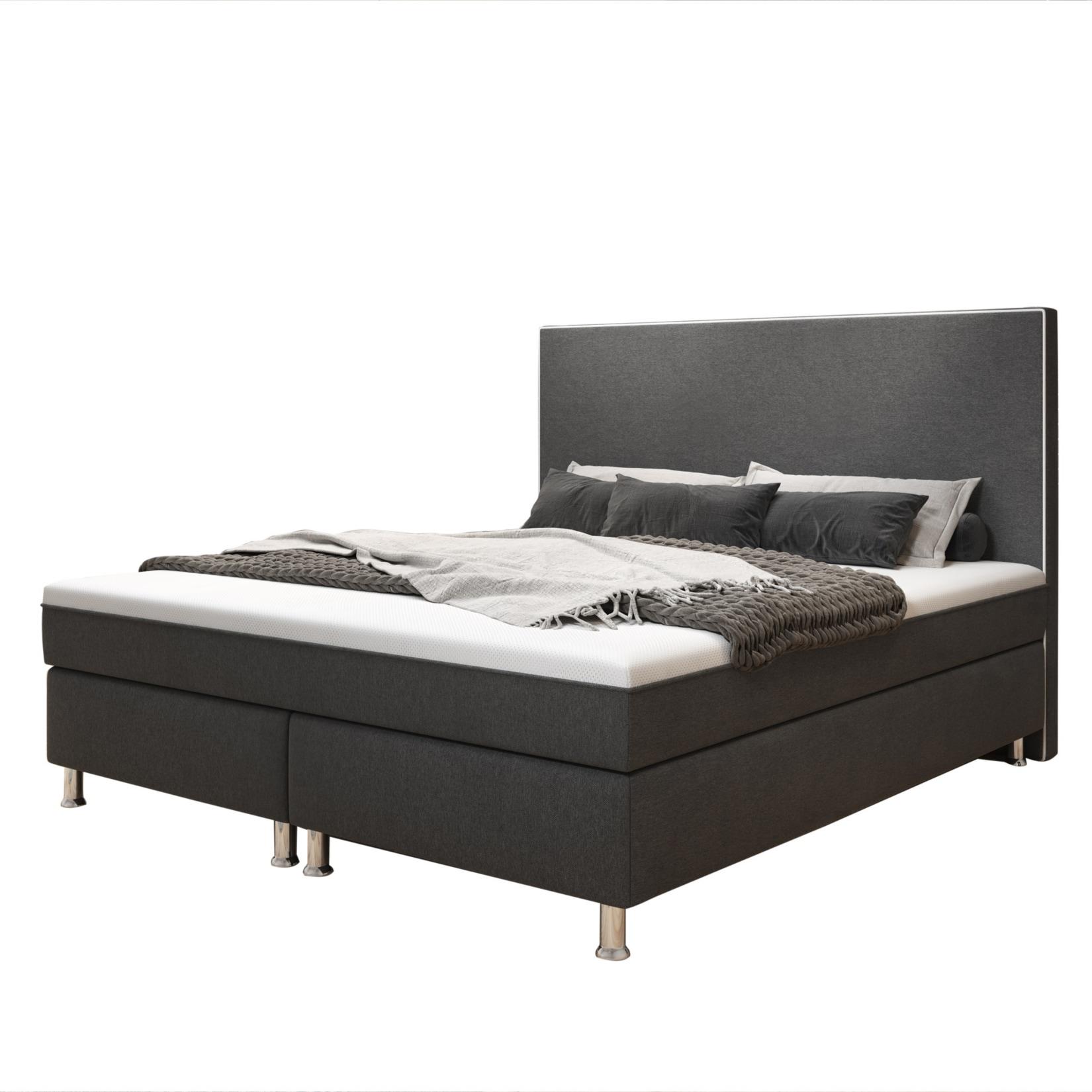 Inter Trading Boxspringbett King De Luxe, anthrazit