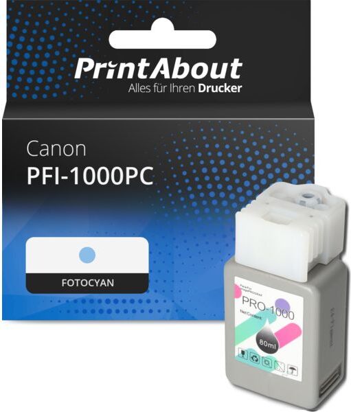 PrintAbout Druckerpatrone kompatibel mit Canon PFI-1000PC - Fotocyan