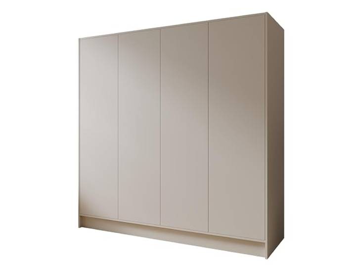 Margaret Hadas24 Drehtürenschrank Goya Kleiderschrank, Spiegel, Griffen, Push-to-Open Tip-ON, großer Stauraum, Regale, Glatte Türen (Kaschmir, 200 cm)