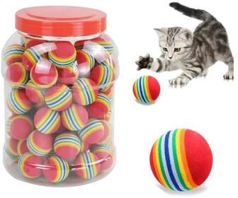 Uplift Essentials 10 Piece Rainbow EVA Play Balls Lightweight Interactive Fetch & Chase Set 10 Piece Rainbow EVA Play Balls Lightweight Interactive Fetch & Chase Set