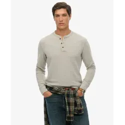 Superdry für Herren. M6010903A Merchant Store T-shirt Großvater grau (XXL), Lässig, Baumwolle, Langarm