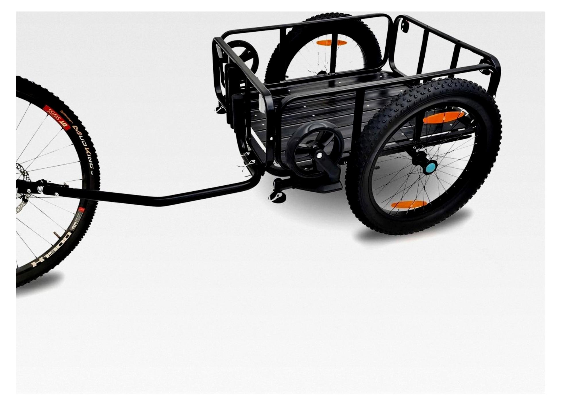 2in1 Fahrradanhänger Lastenanhänger Handwagen Alu Transportanhänger - extra breite 20" Luftbereifung - max. 60kg - Anhänger für 26-28" Fahrräder - Bollerwagen Handkarren