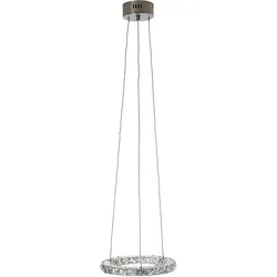 LED-Hängeleuchte HW152, Hängelampe Deckenleuchte Pendelleuchte, Kristallglas