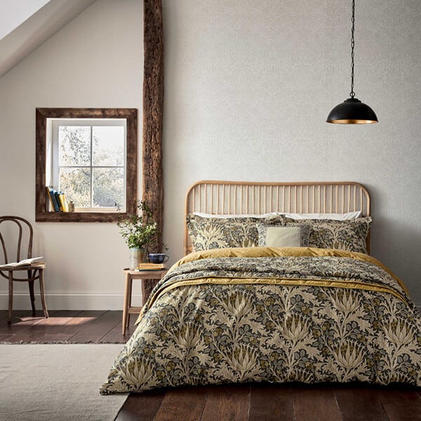 Morris & Co Artichoke Duvet Cover Set Charcoal & Mustard