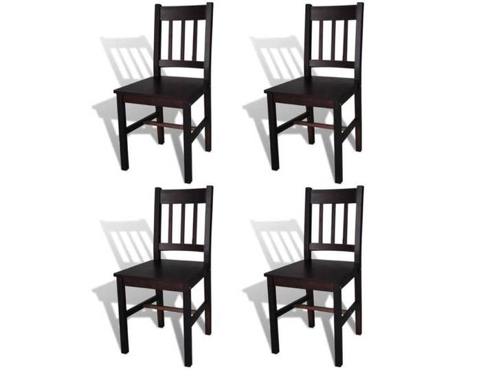 Bonne qualité - Chaises à manger lot de 4 pinède - en pinède - marron foncé - 110 kg par siège - 41 5x45 5x86 cm vhg27o84455879