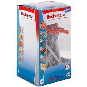 Fischer Dübel 537260, DuoTec 10, 2-K-Dübel, 10 x 50mm, 2-Komponenten-Klappdübel, 20 Stück