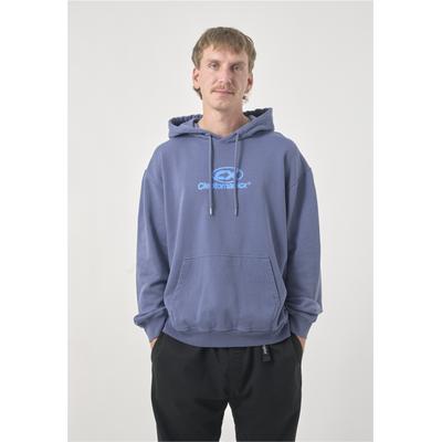 Kapuzensweatshirt CLEPTOMANICX "Classic Hooded Delivering", Herren, Gr. M, blau, 100% Baumwolle, bedruckt, normal, ohne Ausschnitt, Sweatshirts, Locker geschnitten