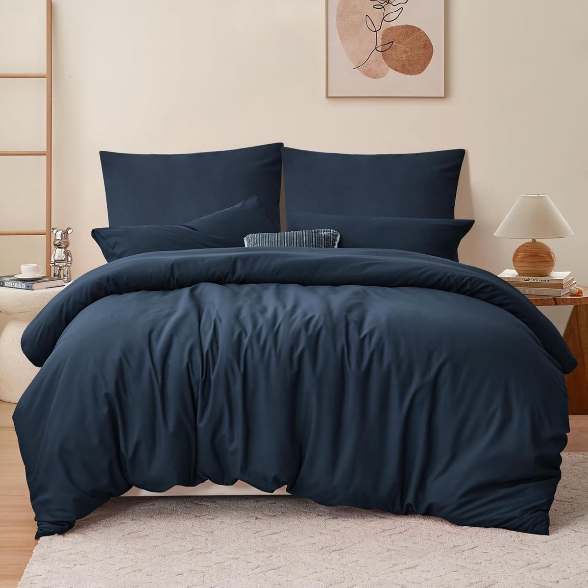 SnelShoppen Luxe Beddegoed Set 3-delig - Blauw - Microvezel - Dekbedovertrek en Kussenslopen - 220 x 240 cm