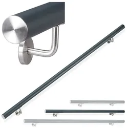 Relaxdays Handlauf Aluminium anthrazit Anthrazit,Silber