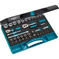 Steckschlüssel-Satz, 1/4" und 3/8", 46-teilig, Werkzeug-Set mit 2 Umschaltknarren und Steckschlüssel