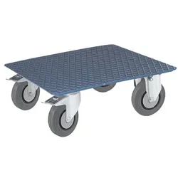 ROLLCART Kistenroller-Riffelblech blau, 50x20x50 cm