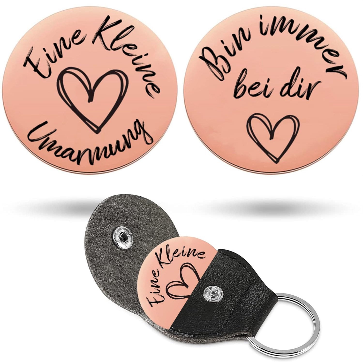 Hartvormige Geluksbrenger Bin Immer Bei Dir - Decoratief Figuur - Roségoudkleurig