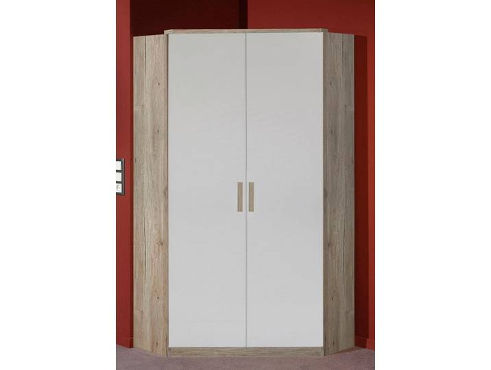 Eckschrank WIMEX Bergamo , weiss (san remo eiche nb, alpinweiß), B:95cm H:198cm T:95cm, Schränke, Eckschrank