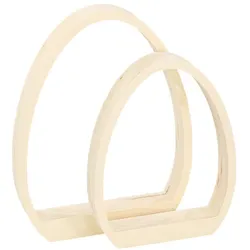 Eier aus Holz, 24,5 cm und 30 cm, 2 Stück