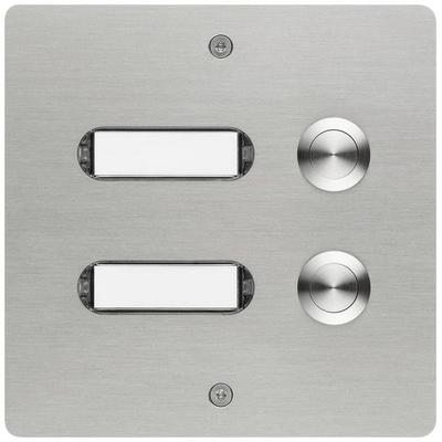 Grothe 55502 Klingeltaster mit Namensschild Edelstahl V2A