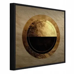 BILDER mit Rahmen Abstraktion Glanz Golden 30x30 cm