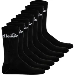 ellesse Unisex Sport-Socken, 7 Paar - Trego Sport Sock, Crew Socks, Tennis, Ripp-Bündchen, Logo Schwarz / 36-38